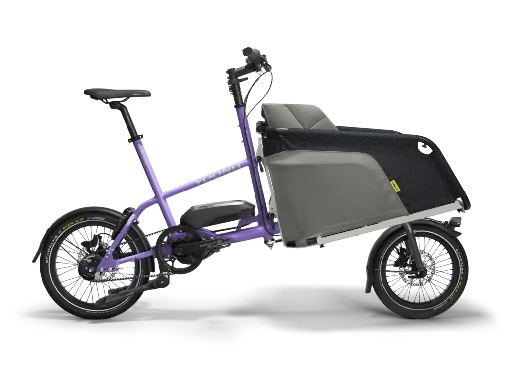 Yoonit Mini in flieder mit Transportbox und E-Antrieb