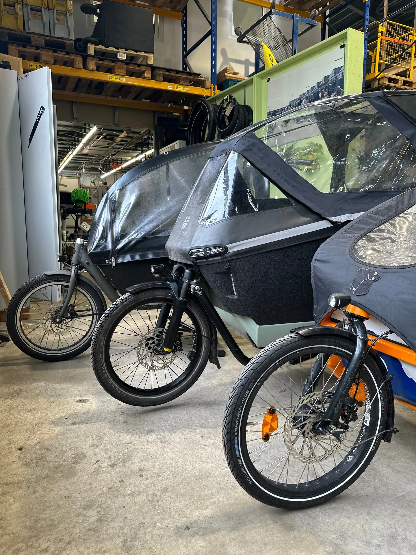 Reparierte Lastenräder von Muli, Urban Arrow und Bullitt